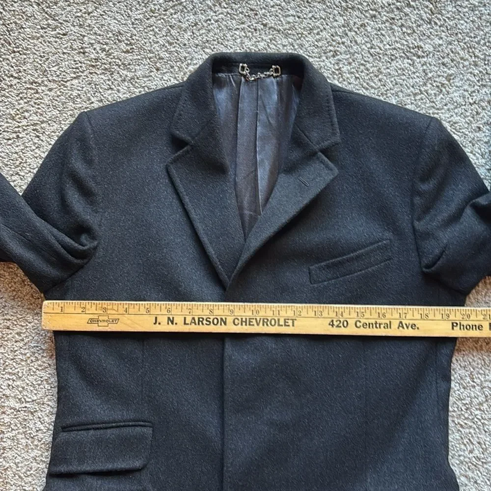 Gucci Made to Measure Tom Ford Era Charcoal Wool Overcoat Zegna Eu 46 US 36-38